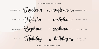 Sophia Honey Font Poster 4