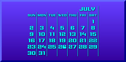 Calendar Font Font Poster 3