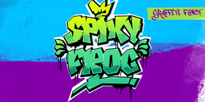 Spiky Frog Graffiti Fuente Póster 1