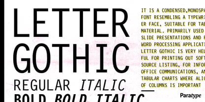 Letter Gothic 12 Pitch Font Poster 1
