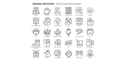 Square Line Icons People Police Poster 4