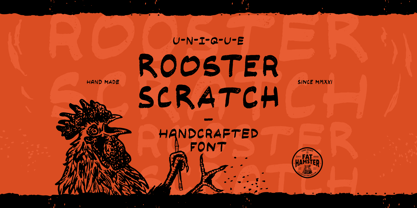 Rooster Scratch Fuente Póster 1