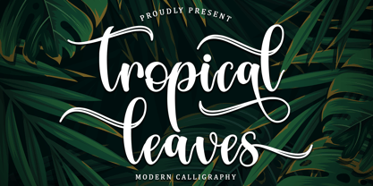 Tropical Leaves Font Poster 1
