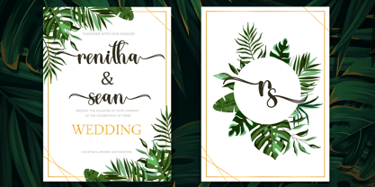 Tropical Leaves Font Poster 2