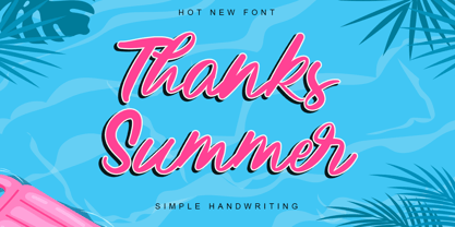 Thanks Summer Font Poster 1