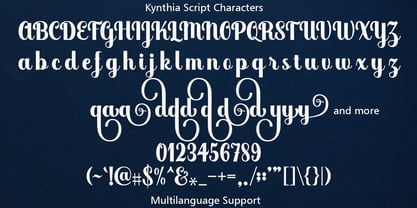 Kynthia Script Font Poster 5
