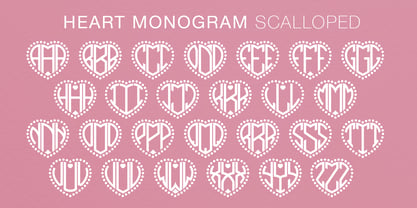 Heart Monogram Font Poster 5