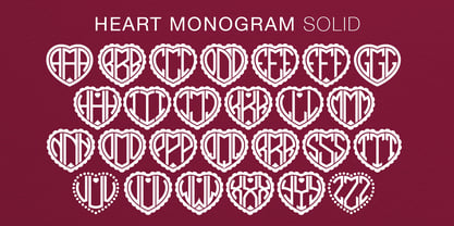 Heart Monogram Font Poster 4