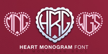 Heart Monogram Fuente Póster 1