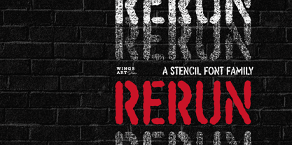 ReRun Stencil Font Poster 1