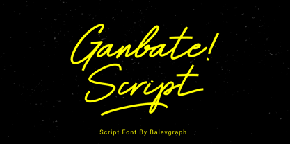 Ganbate Script Font Poster 1