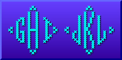 Cross Stitch Diamond Monogram Font Poster 2
