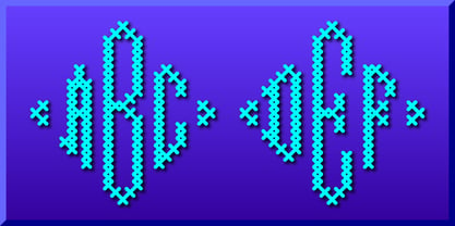 Cross Stitch Diamond Monogram Font Poster 1