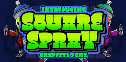 Square Spray Font Poster 1