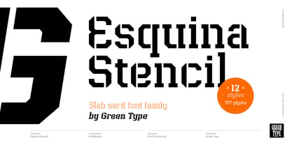Esquina Stencil Font Poster 1