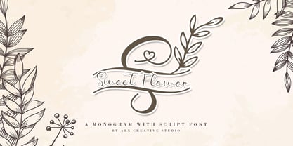 Sweet Flower Monogram Font Poster 1