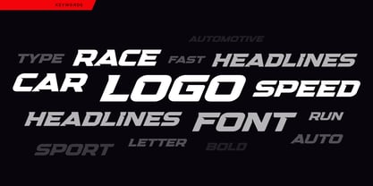 Racing alphabet. Speed sport font, automotive type for modern