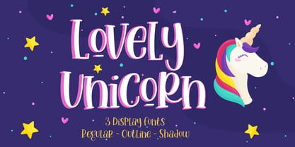 Lovely Unicorn Fuente Póster 1