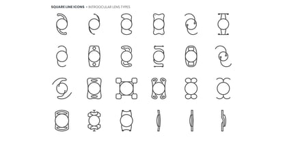 Square Line Icons Eye Font Poster 5