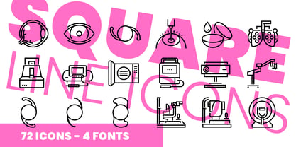 Square Line Icons Eye Font Poster 1