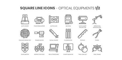 Square Line Icons Eye Font Poster 4
