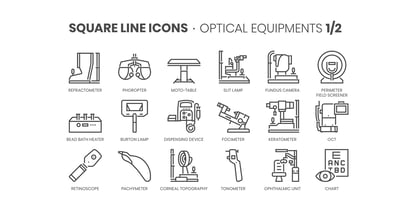 Square Line Icons Eye Font Poster 3