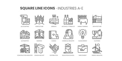 Square Line Icons Indus Font Poster 2