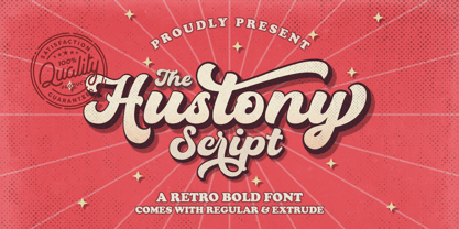 Hustony Extrude Font Poster 1