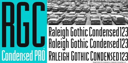 Raleigh Gothic Condensed Fuente Póster 1