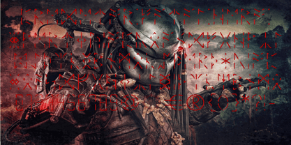 Ongunkan Anglo Saxon Futhark Predator Font Poster 2
