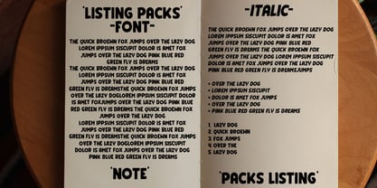 Listing Packs Font Poster 3