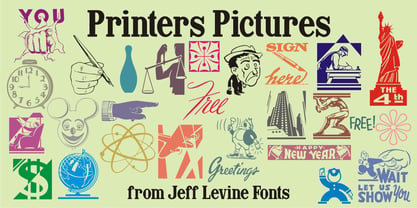 Printers Pictures JNL Font Poster 1