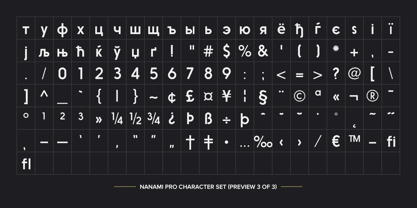 Nanami Pro Font Poster 11
