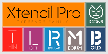 Xtencil Pro Font Poster 1