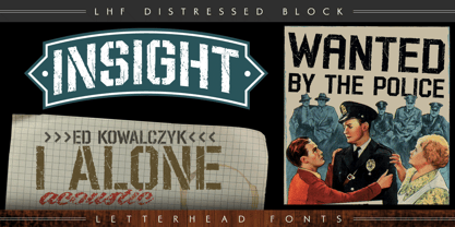 LHF Distressed Block Font Poster 2