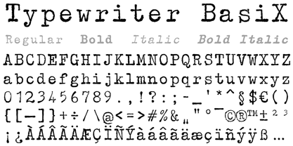 Typewriter BasiX Font Poster 5