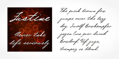 Justine Handwriting Font Poster 2