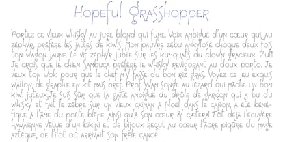 HopefulGrasshopper Font Poster 4