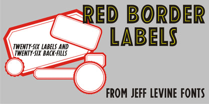 Red Border Labels JNL Font Poster 1