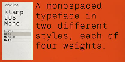 Klamp 205 Mono Font Poster 1