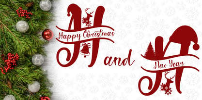 Sweet Christmas Monogram Font Poster 5