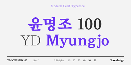 YD Myungjo 100 Font Poster 1