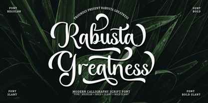 Rabusta Greatness Font Poster 1
