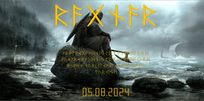 Ongunkan E. Futhark Karabalgasun Font Poster 3