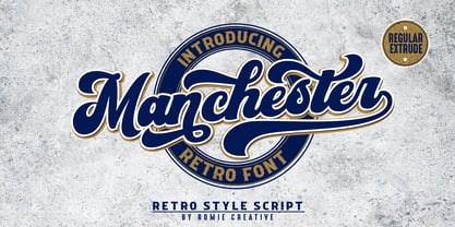 Manchester Extrude Font Poster 1