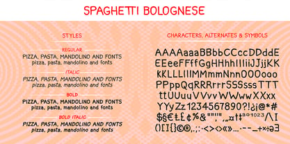 Spaghetti Bolognese Font Poster 2