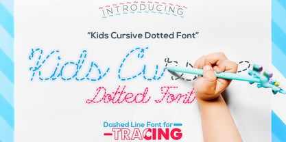 Kids Cursive Dotted Font Poster 1