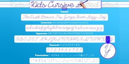 Kids Cursive Dotted Font Poster 2