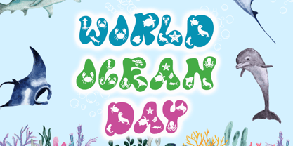 Ocean Animal Font Poster 2