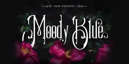 Moody Blue Font Poster 1